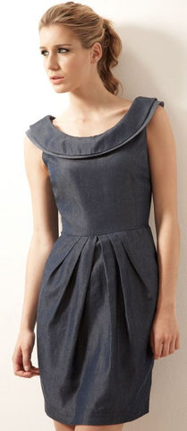 Victory Dress in Organic Cotton Denim with Peace Silk Trim