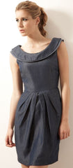 Victory Dress in Organic Cotton Denim with Peace Silk Trim