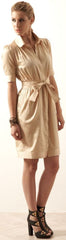 Fitted Shirt Dress in Organic Cotton Sateen