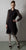 Outsider Silk Shirt Dress with georgette sleeves - Black