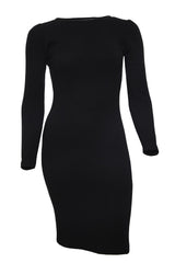Outsider Long Sleeve Merino Pencil Dress - Black