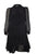 Outsider Silk Shirt Dress with georgette sleeves - Black