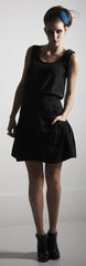 Black Gather Pocket Skirt